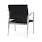 Lesro Newport Wide Guest Chair Metal Frame, Silver, MD Black Upholstery NP1201 - alternate 3